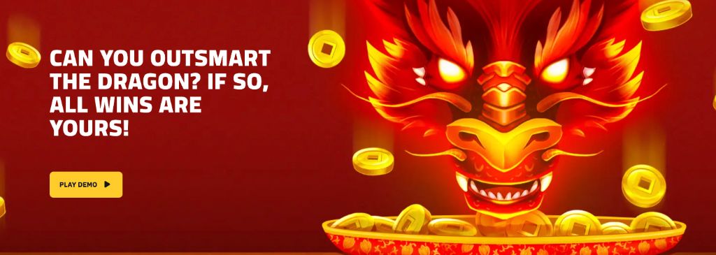 Can you outsmart the dragon? Play demo banner with falling gold coins